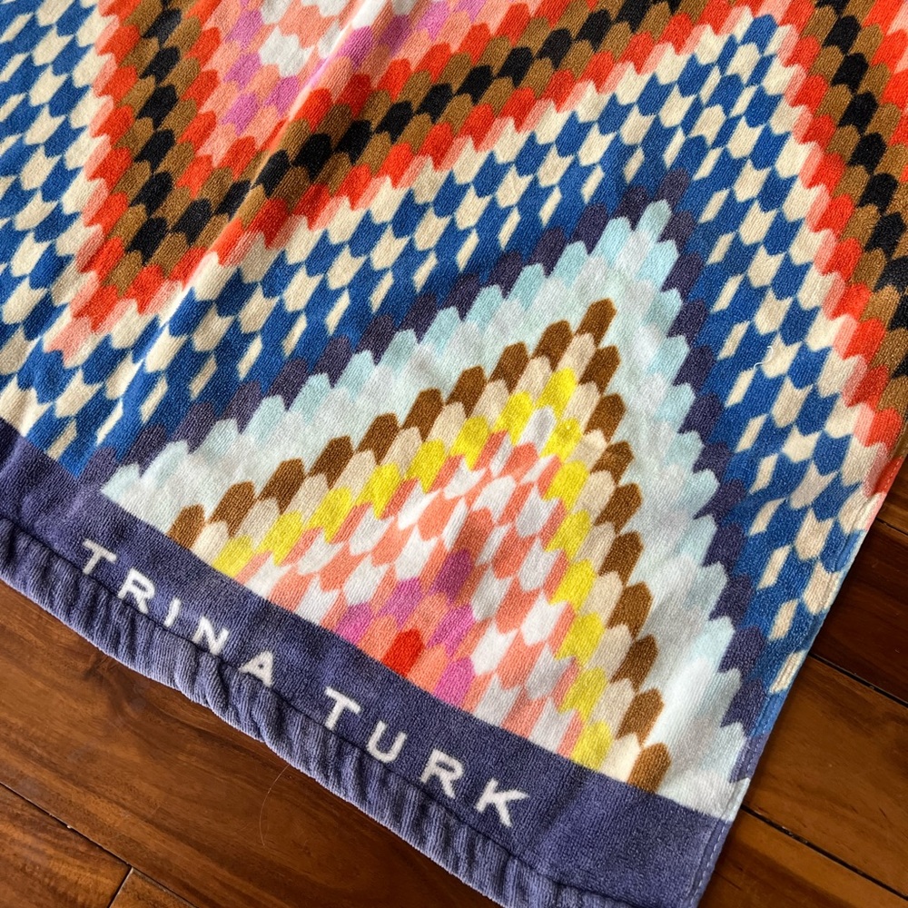 Trina Turk large beach towel in wonderful Chevron colorful pattern